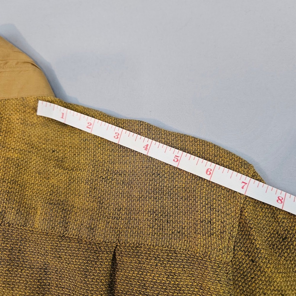 32 BAR BLUES | Mens Mustard Yellow Textured Long Sleeve Button Down Shirt Large - Picture 14 of 15